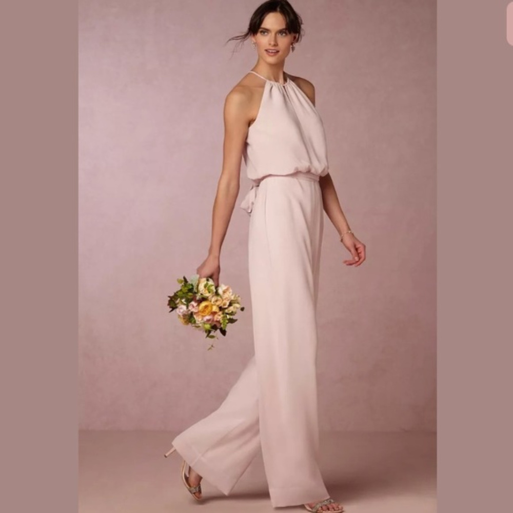 BHLDN Donna Morgan Jackie Jumpsuit - Palestpink